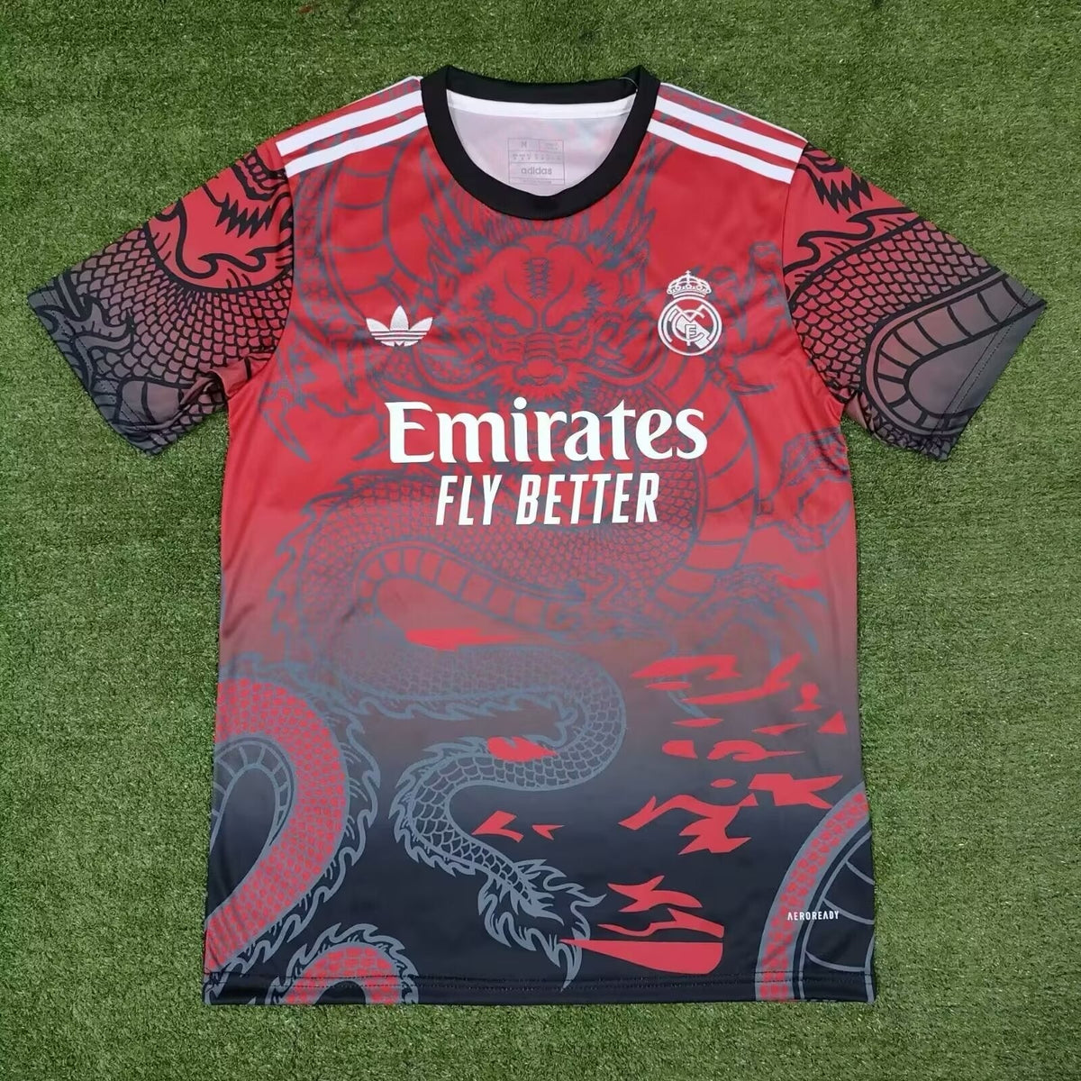 JERSEY REAL MADRID SPECIAL EDITION RED AND BLACK DRAGON